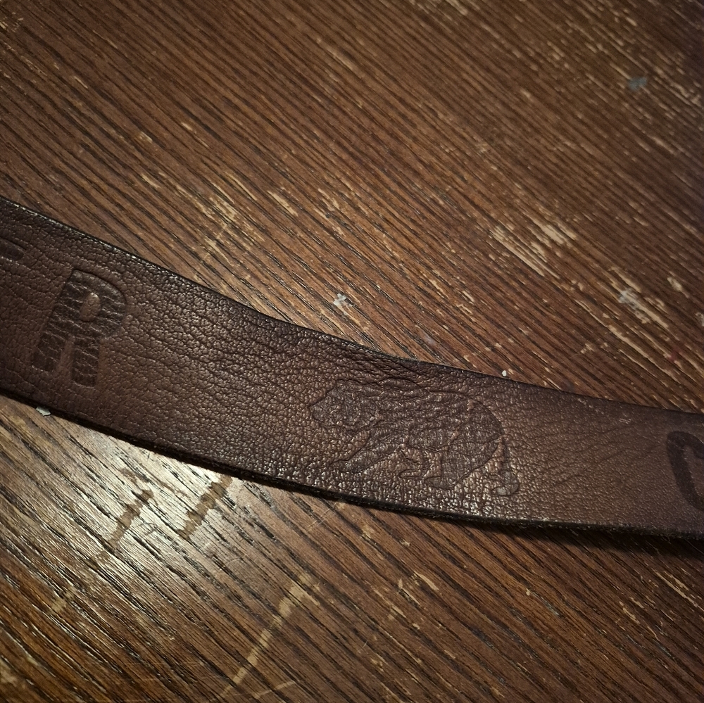Hollister California Wide Brown Graphic Leather Belt, Vintage? With Tags W 34 - Picture 6 of 11